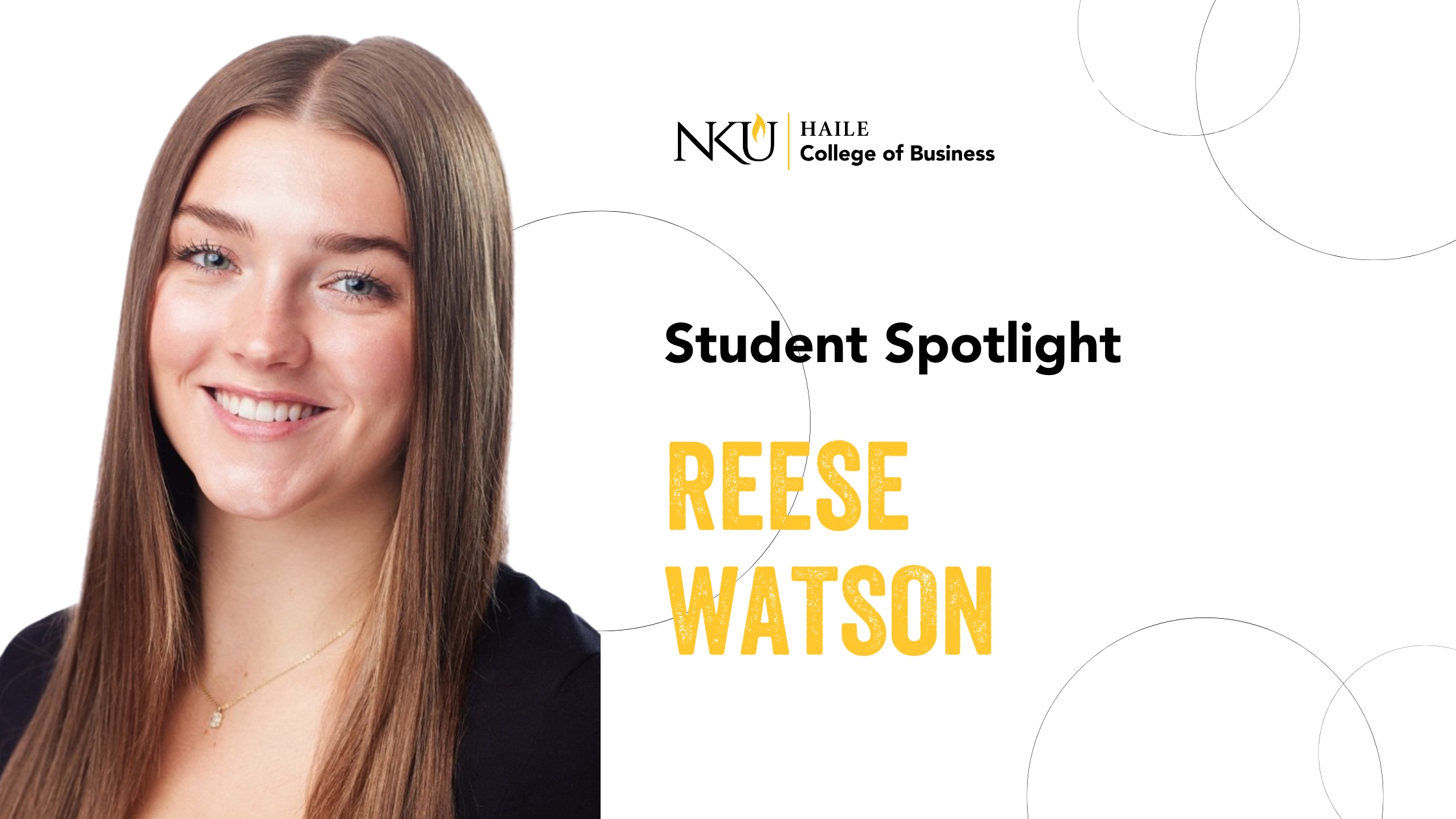 student spotlight graphic with photo of reese watson